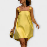 Jordan - Štýlové kvetinové tlačené bezramenné mini šaty