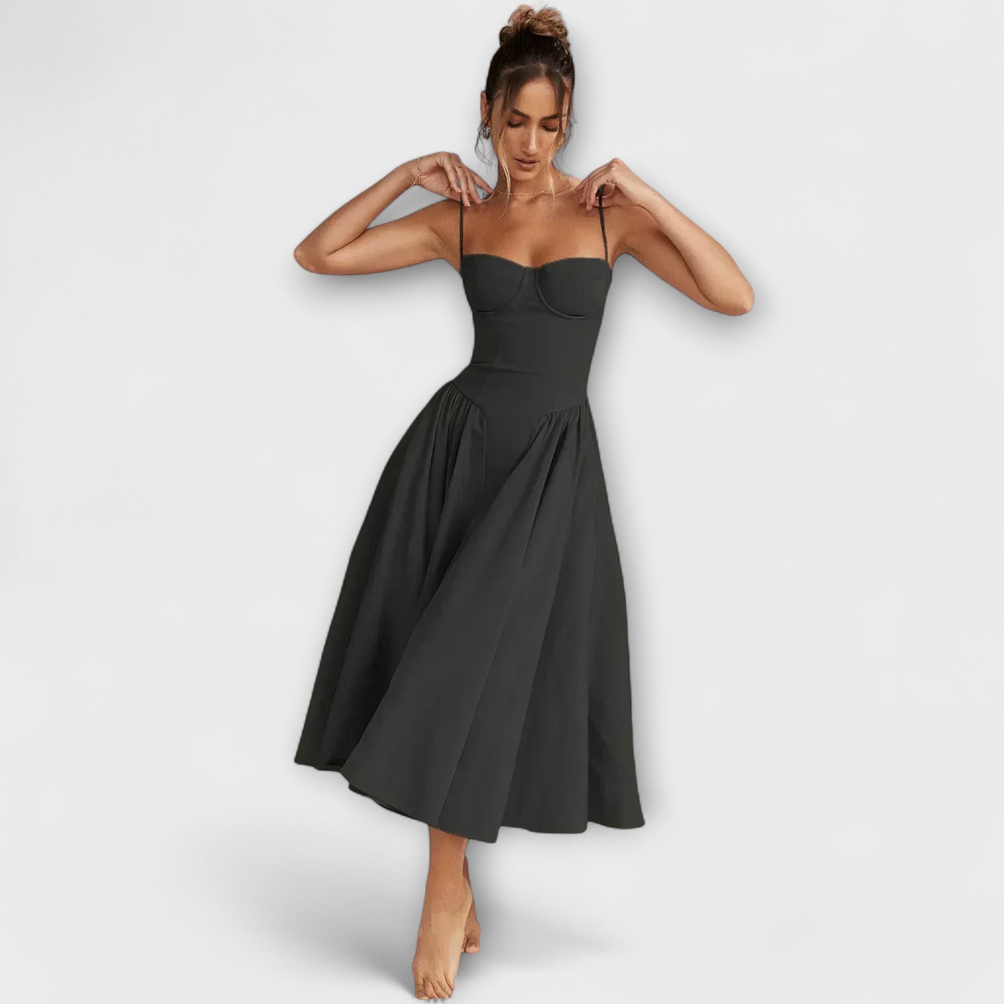 Rosalie - Elegantná bezrukávová korzetová šaty