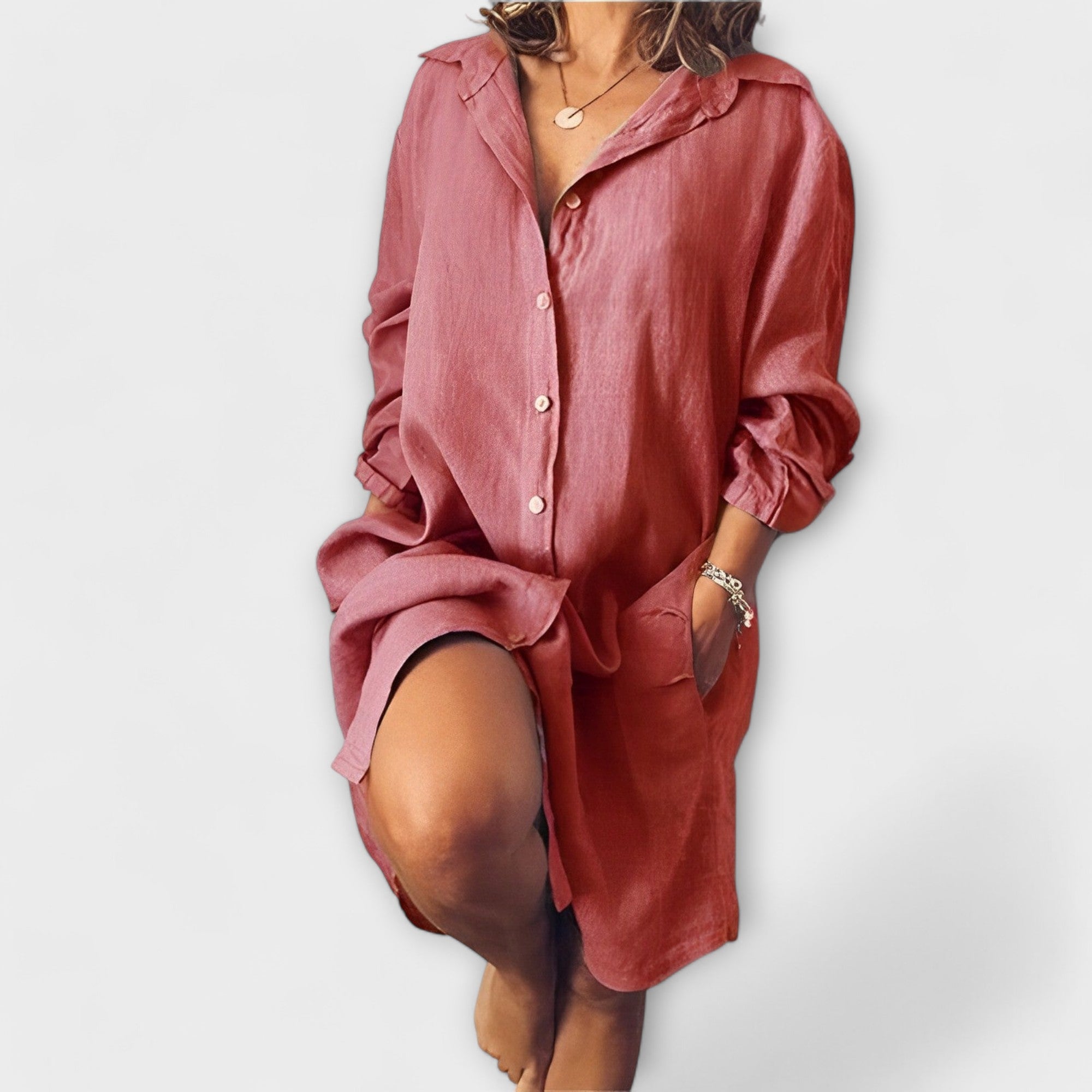 Príležitostná ľanová blúzka na každodenné nosenie