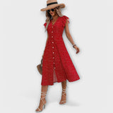 Elegantná Midi Šaty s Bodkami