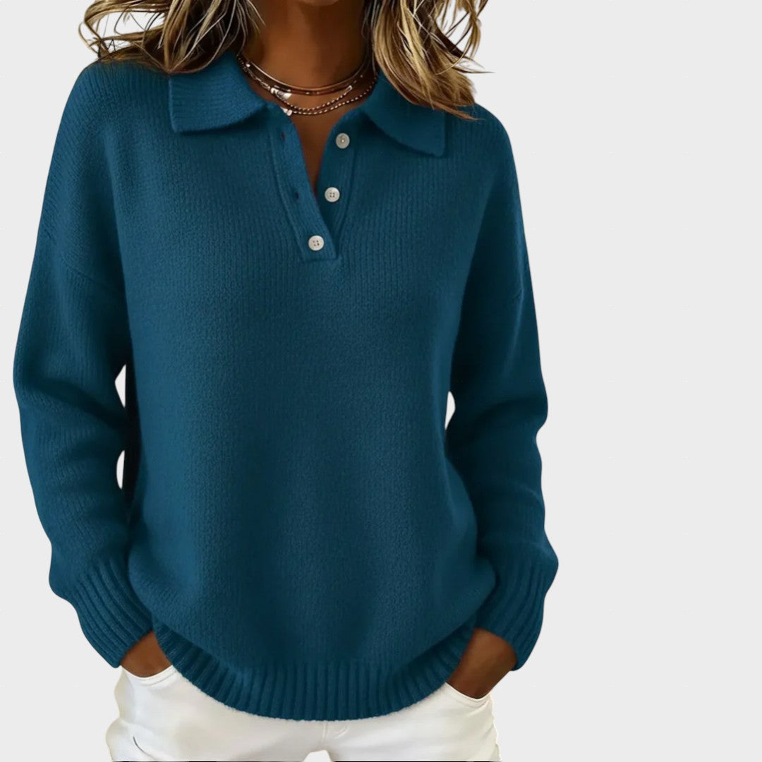 Marusa - Mäkká Pletená Polo Mikina