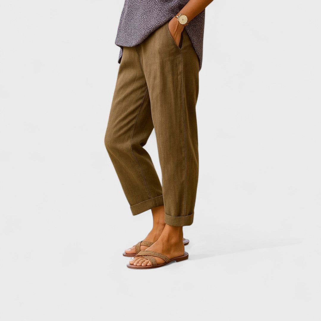 Otýlie - Letné Nohavice z Ľanu a Bavlny