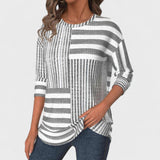 Olga - Prúhovaná blúzka z priedušného materiálu
