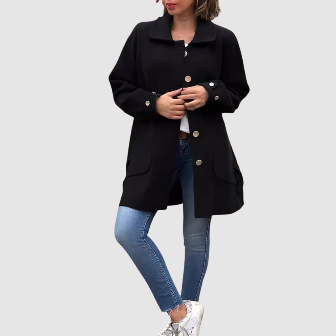 Martina - Klasický oversized kabát s gombami