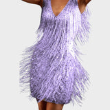 Tasa - Sviatočná mini šaty s třásněmi