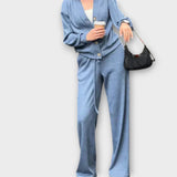 Hedviga - Komplet pleteného plášťa a nohavíc