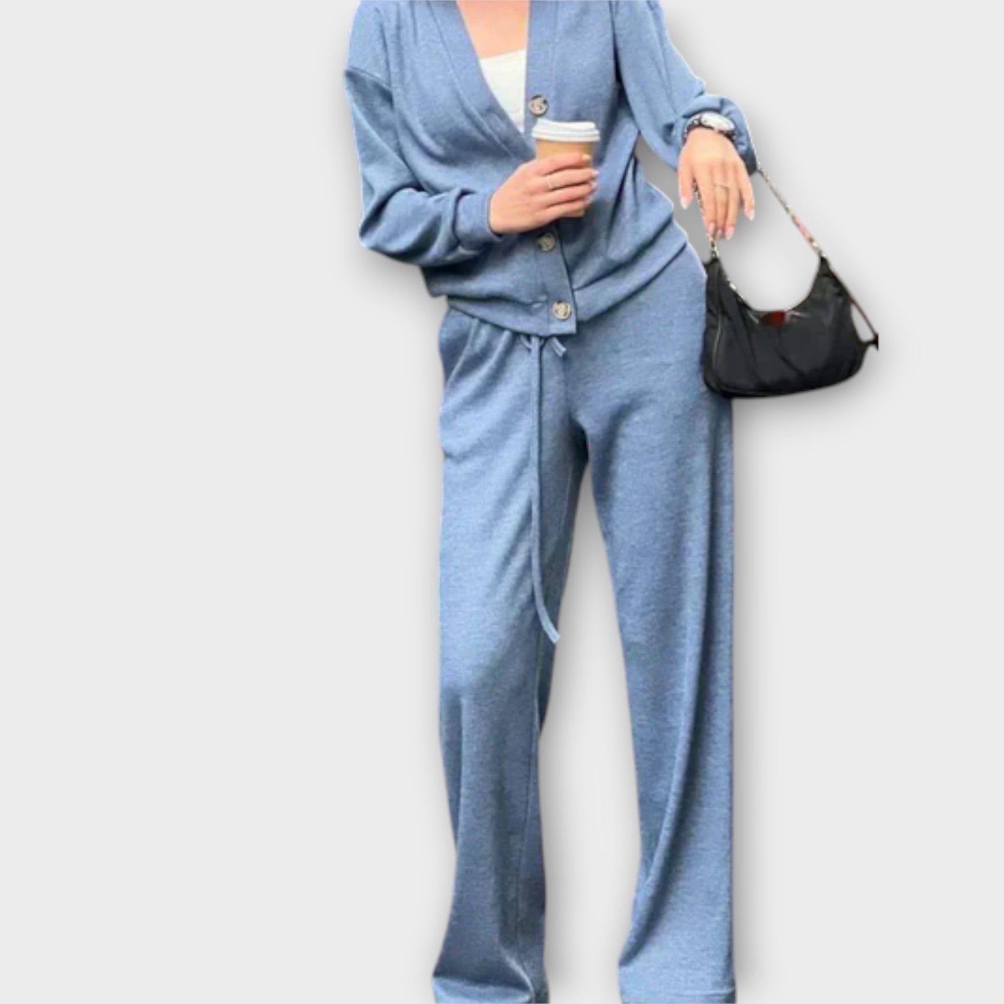 Hedviga - Komplet pleteného plášťa a nohavíc