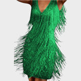 Tasa - Sviatočná mini šaty s třásněmi