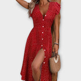 Elegantná Midi Šaty s Bodkami