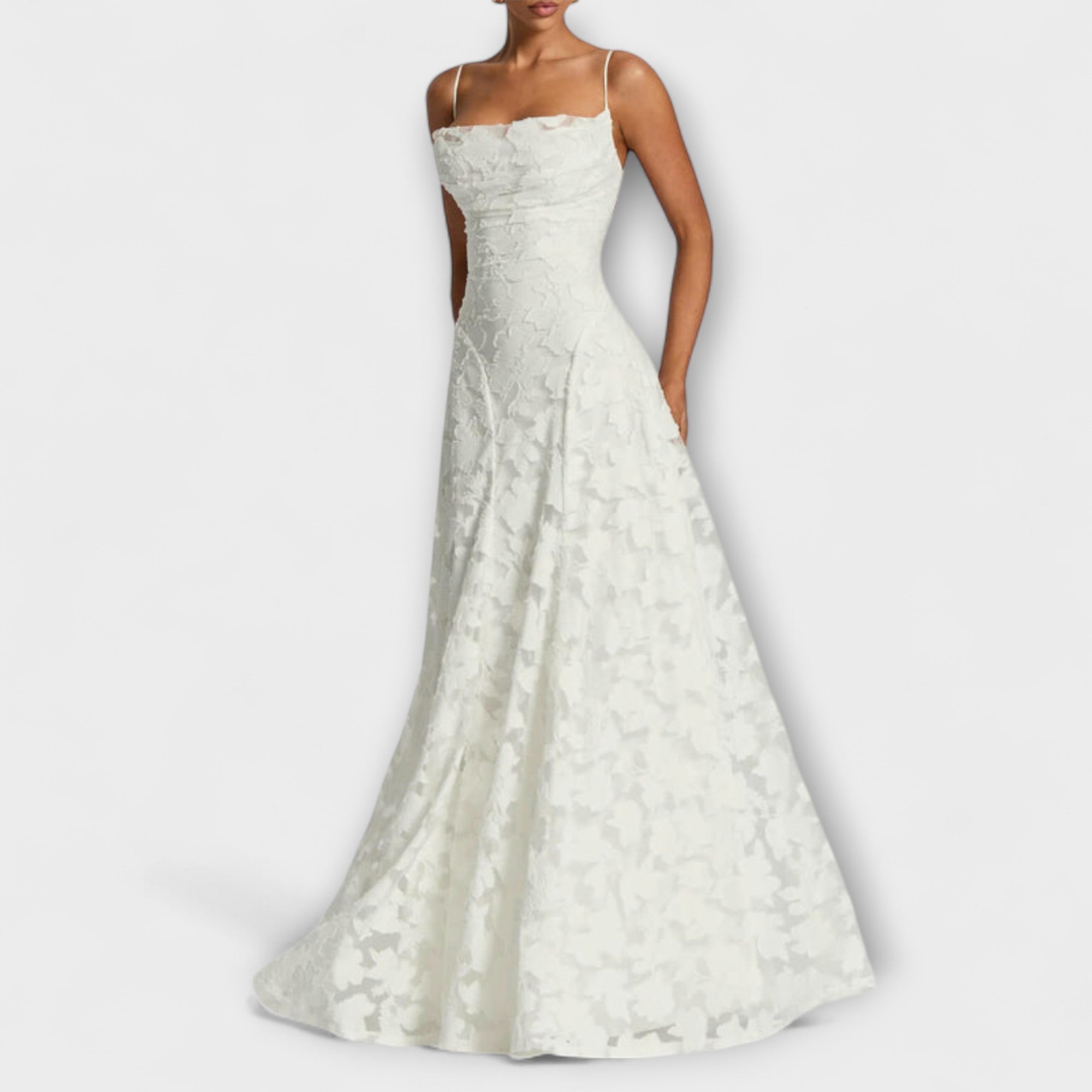 Emberly - Elegantná maxi šaty z žakardovej tkaniny