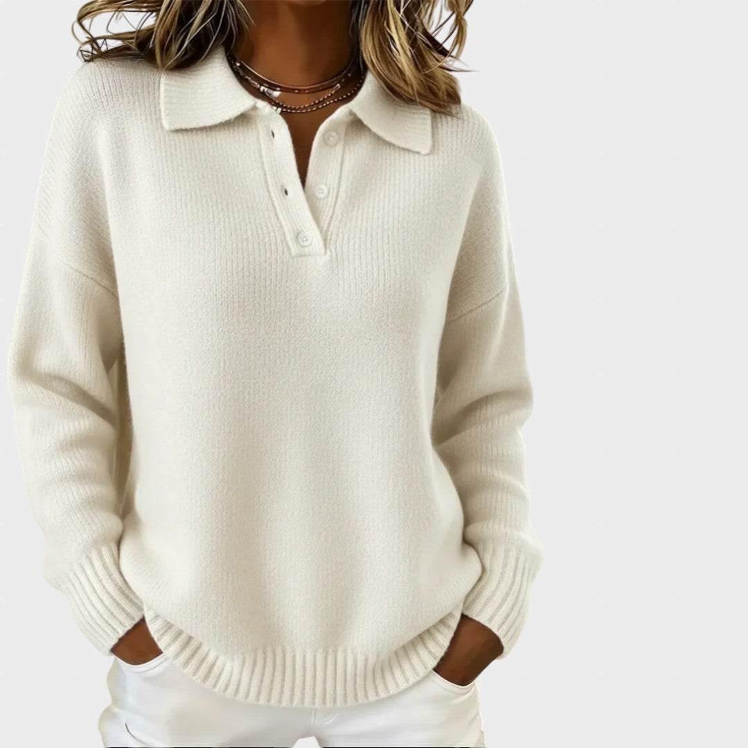 Marusa - Mäkká Pletená Polo Mikina