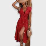 Elegantná Midi Šaty s Bodkami