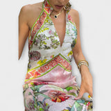 Ayla - Maxi šaty bez rukávov s kvetinovým vzorom