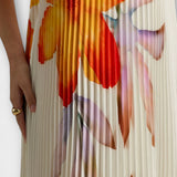 Michelle - Maxi šaty Sweetheart v oranžovej kvetinovej