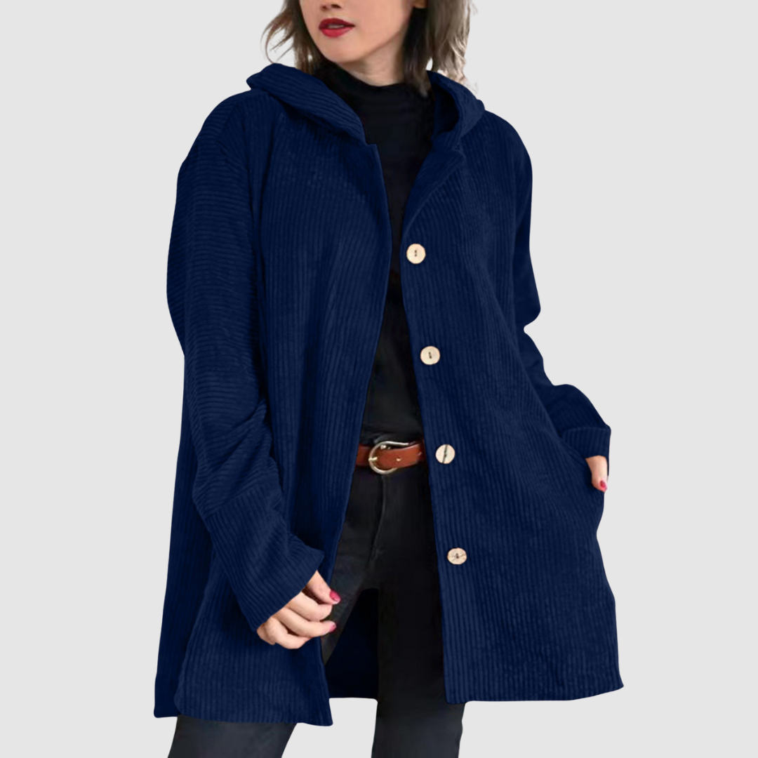 Stella - Pohodlná sametová bunda s kapucňou