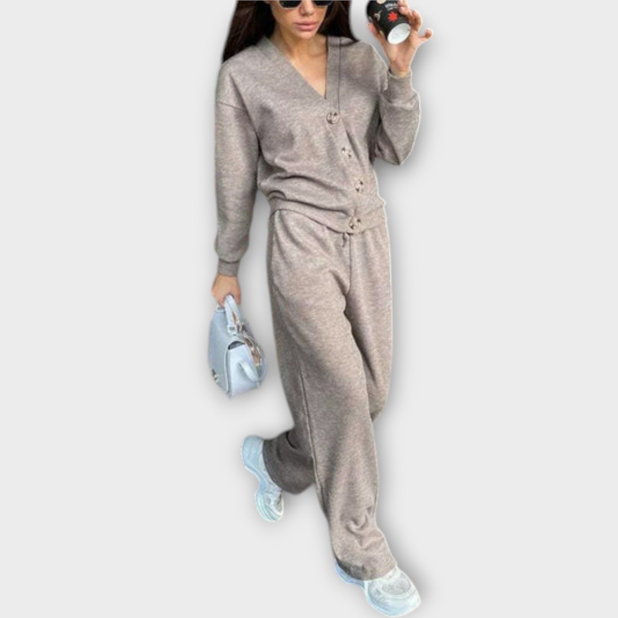 Hedviga - Komplet pleteného plášťa a nohavíc