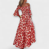 Bella - Šaty s odhalenými ramenami a oceánskymi kvetmi