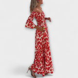 Bella - Šaty s odhalenými ramenami a oceánskymi kvetmi