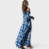 Bella - Šaty s odhalenými ramenami a oceánskymi kvetmi