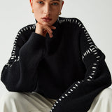 Alma | Oversize-Dolcevita pulover s Piqué detajli