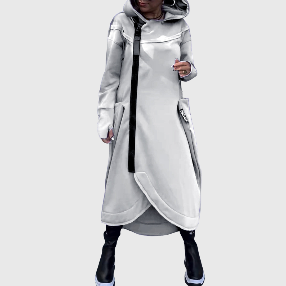 Adriana – Štýlová asymetrická bunda s kapucňou