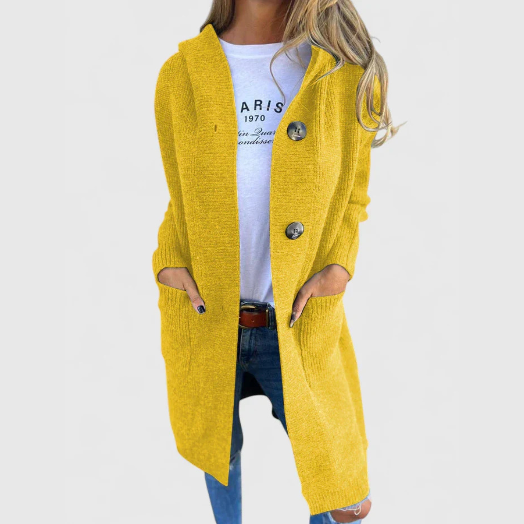 Neža – Klasický dlhý kardigán s gombíkmi