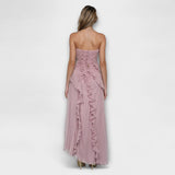 Elisia - Elegantné bezramenné dlhé šaty