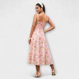 Nádež - Rúžová top sukňa s detailom rozparku