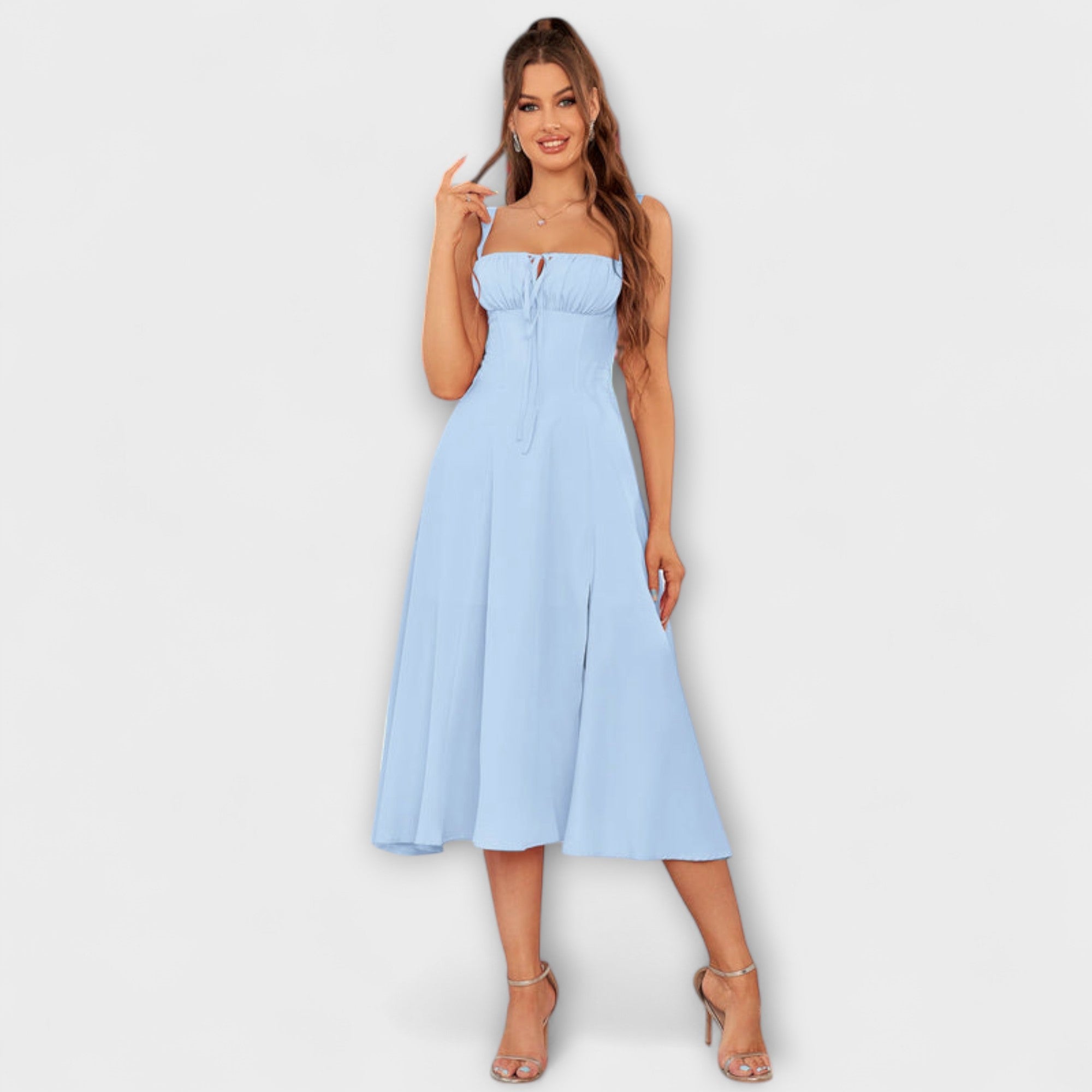 Nádež - Rúžová top sukňa s detailom rozparku