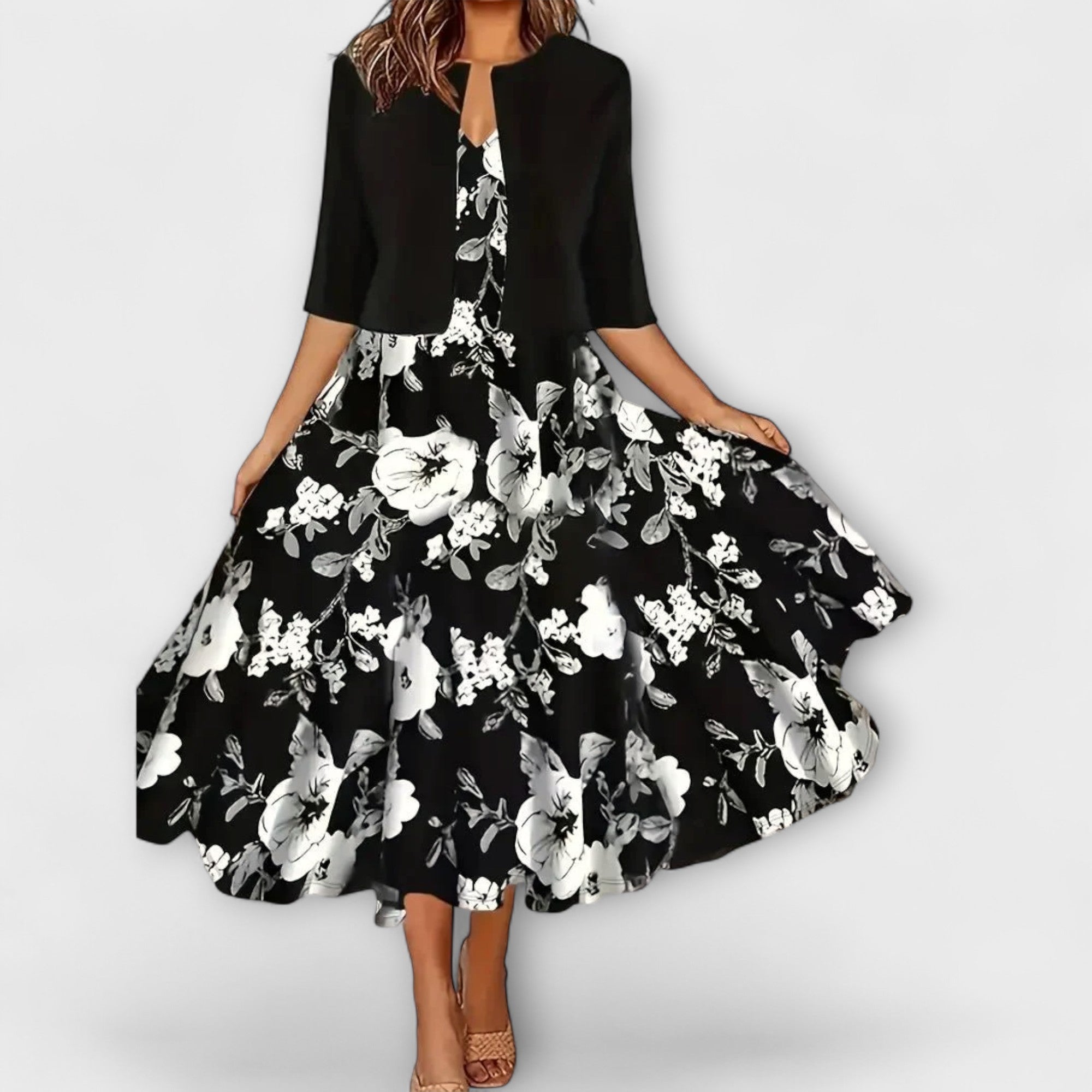 Dámske midi šaty s blazerom