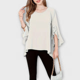 Aria - Dokonalá jarná blúzka s okrúhlym výstrihom