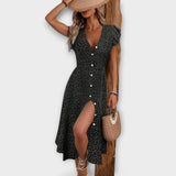 Elegantná Midi Šaty s Bodkami