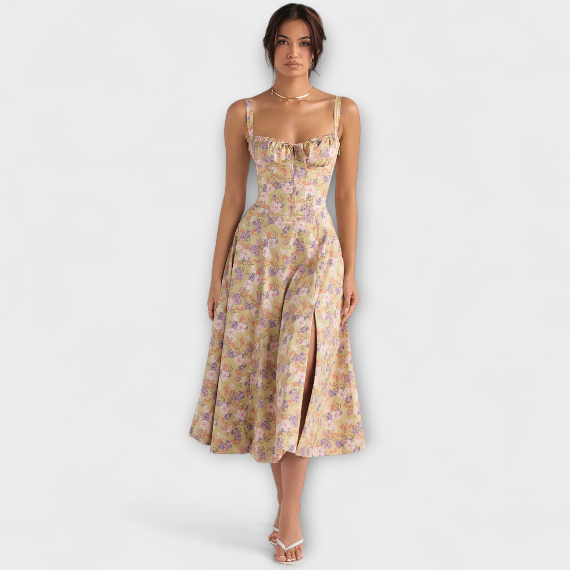 Zipporas - Prispôsobená šaty s moderným jarným kvetinovým potlačou