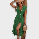 Elegantná Midi Šaty s Bodkami