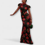 Blanka - Maxi šaty s kvetinovým potlačou