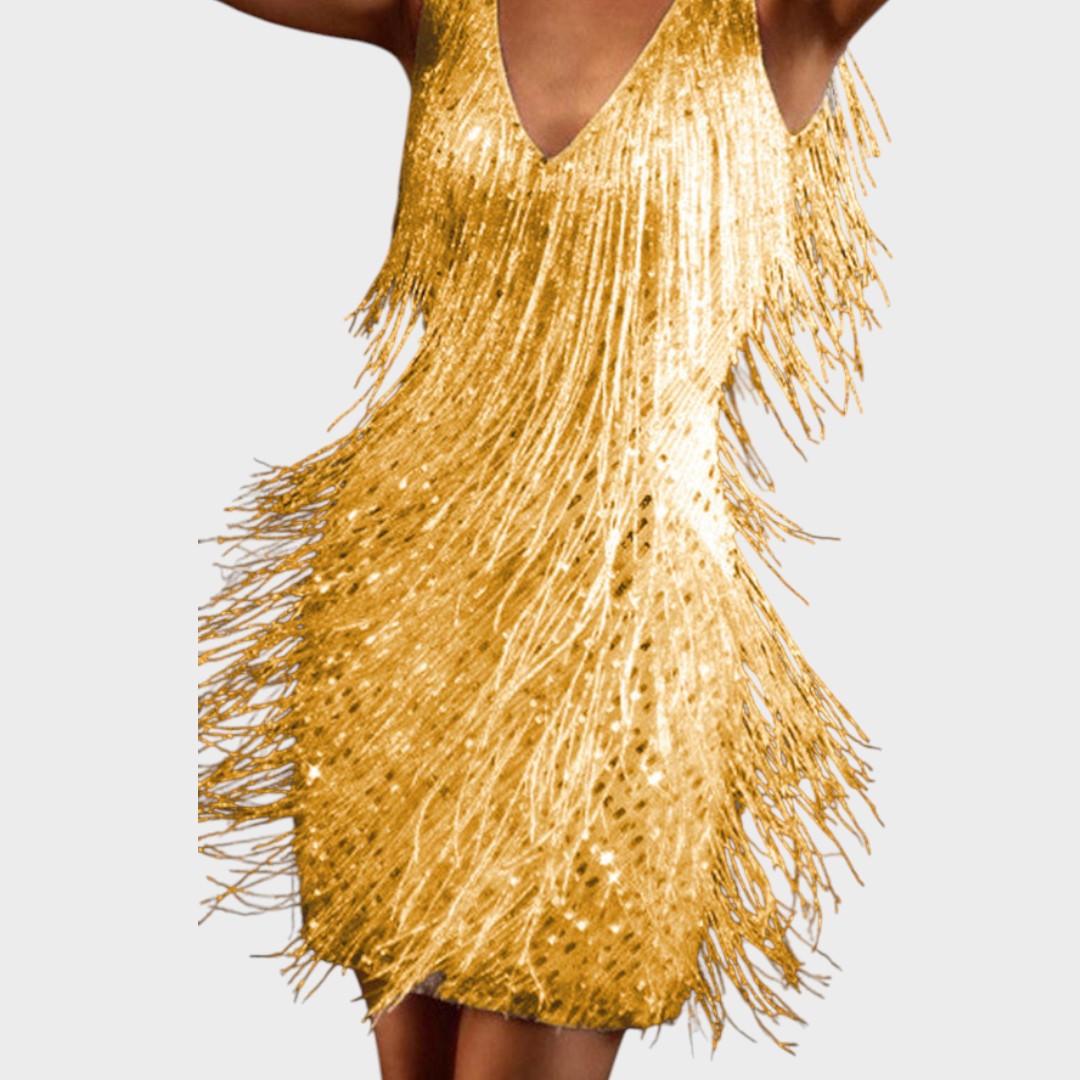 Tasa - Sviatočná mini šaty s třásněmi