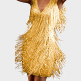 Tasa - Sviatočná mini šaty s třásněmi