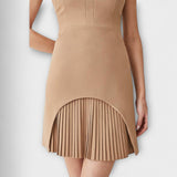 Elowen - Mini šaty s vojenským inšpirovaným patchworkom a vysokým golierom