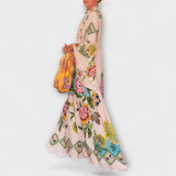 Lisa - Elegantné maxi šaty s kvetinovým potlačou a voľným dizajnom