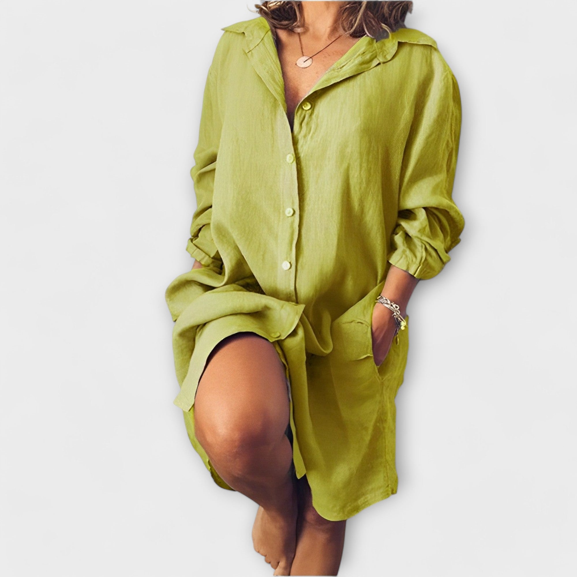 Príležitostná ľanová blúzka na každodenné nosenie