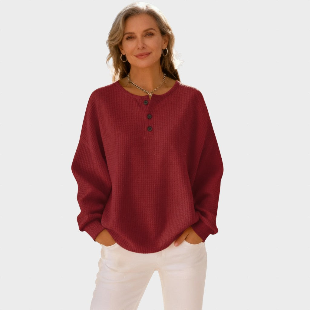 Mia - Pohodlná Henley Mikina