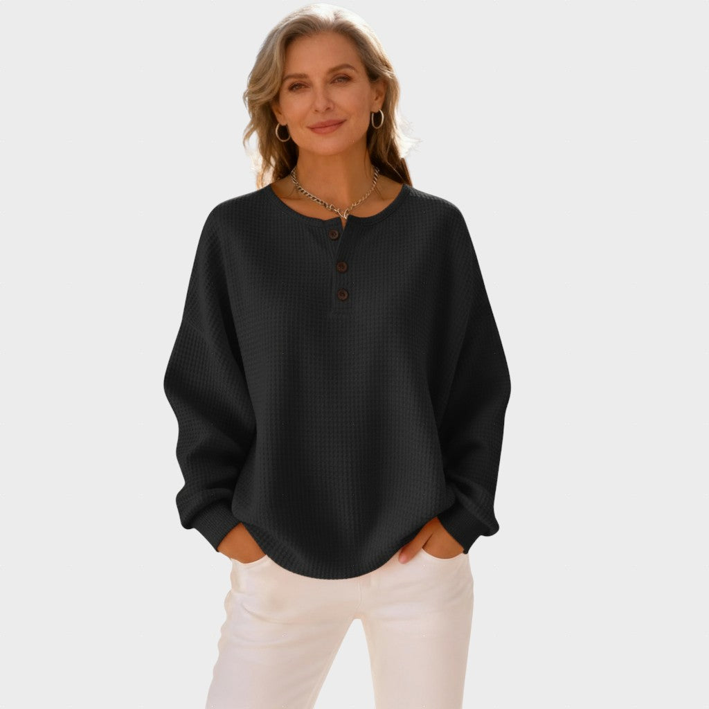 Mia - Pohodlná Henley Mikina