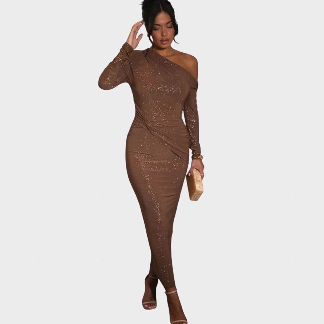 Vesna - Lesklé Maxi Šaty